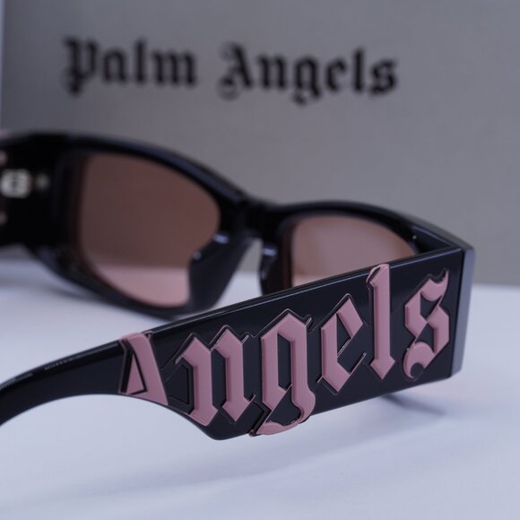 Palm Angels PERI007 ANGEL 1021 Rectangle Sunglasses - Black/Cameo - Picture 10 of 11